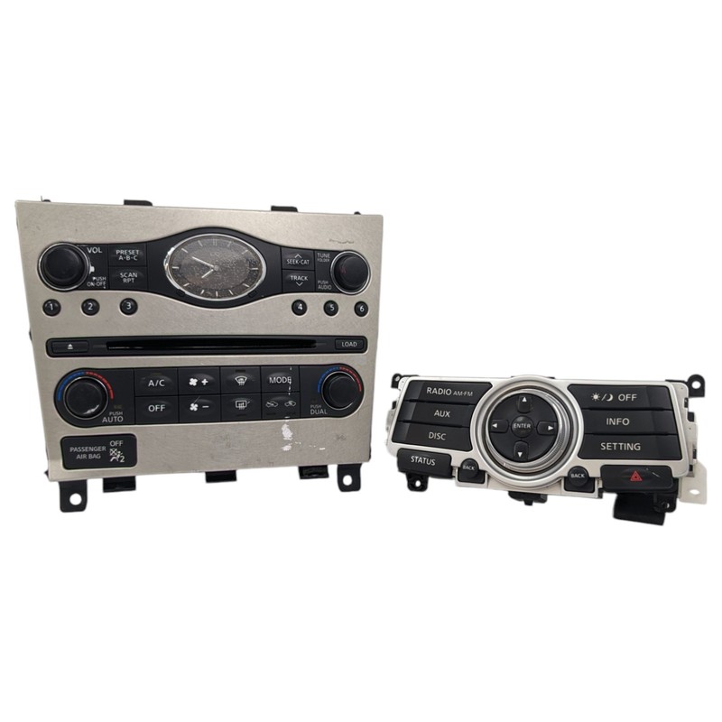 08-13 Infiniti G37 G35 AC Climate Control Panel Radio CD Bezel Trim Air Vent OEM