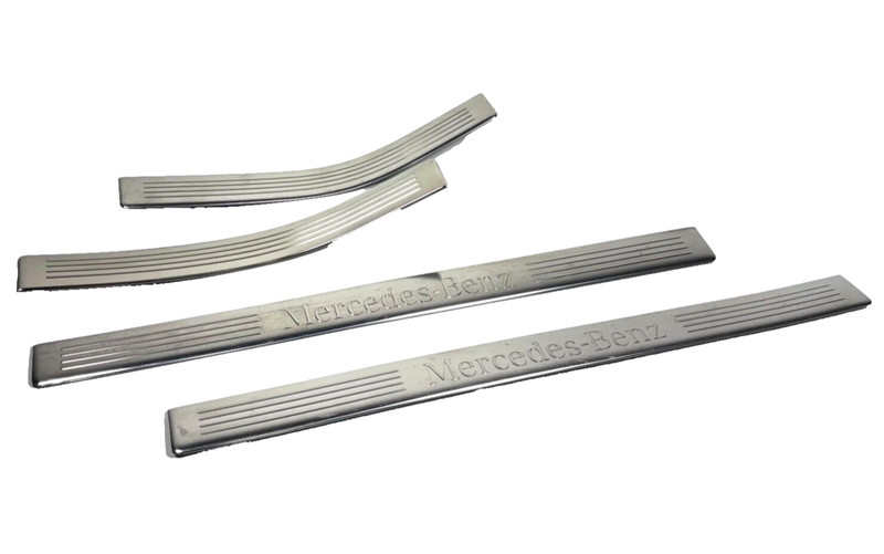 📌2010-16 MERCEDES E350 W212 FRONT & REAR SILL SCUFF STEP PLATE COVER SET X4 OEM