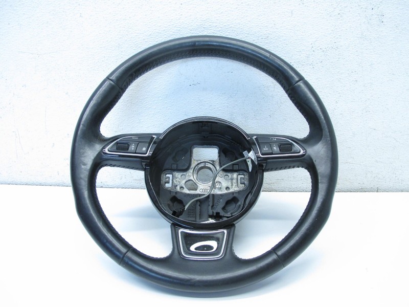 13-17 AUDI 8T A5 S5 RS5 A4 STEERING WHEEL 3 THREE SPOKE BLACK LEATHER OEM 090324