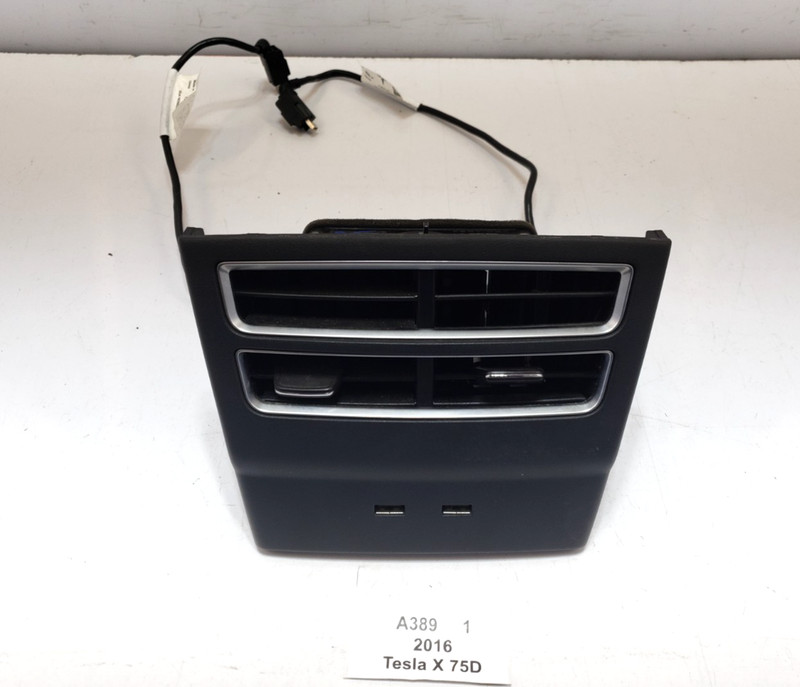 ✅ 16-20 OEM Tesla Model S X Rear Center Console Air Vent Black W/ Trim