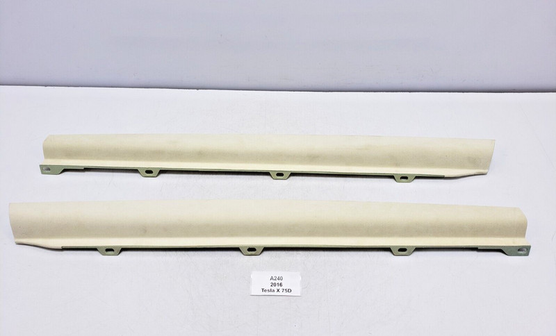 ✅16-20 OEM Tesla Model X Left Right Side Interior Door Mid Gap Hider Beige Trim