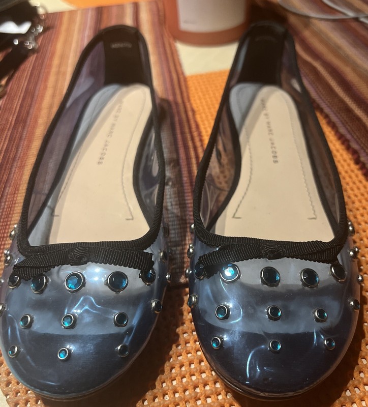 MARC BY MARC JACOBS blue transparent rubber ballet flats sz. 39