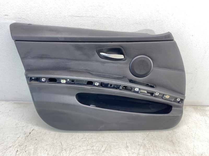 06-12 BMW E90 E91 3 Series Front Left Door Card Trim Panel Leather Black OEM✅
