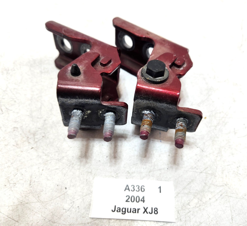 ✅ 04-09 OEM Jaguar XJ8 Front Left Driver Side Door Hinge Upper Lower Red SET