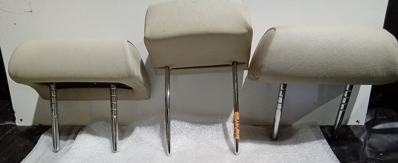 2002-2008 BMW 750i E65 E66 Nasca Beige Tan Leather Rear Seat Headrests Set