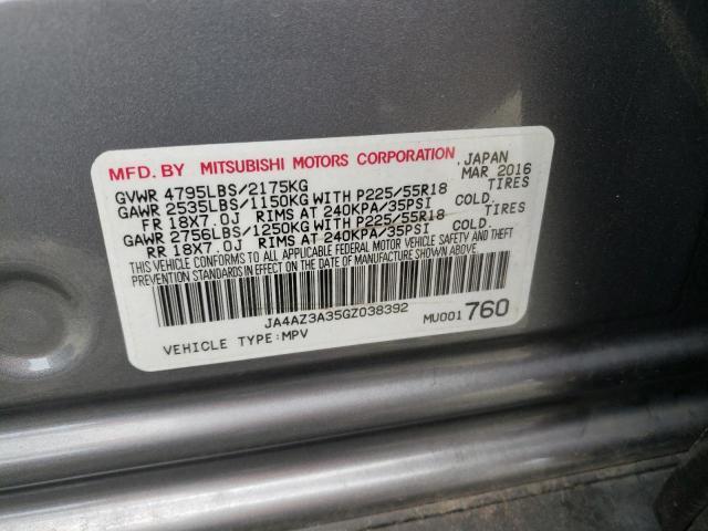 2016 Mitsubishi Outlander Left Tail Light Assembly Grey OEM 7632922 106K Miles