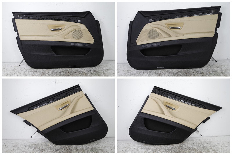 11-16 BMW F10 Front Rear Left Right Door Card Panel Leather VENETO BEIGE Set OEM
