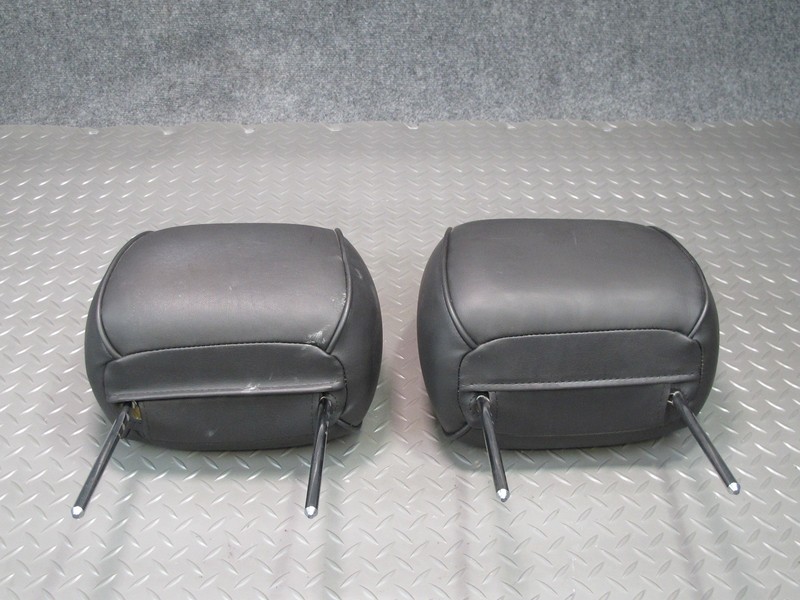 2008-2009 HUMMER H2 FRONT LEFT & RIGHT SEAT LEATHER HEADREST SET OF 2 BLACK