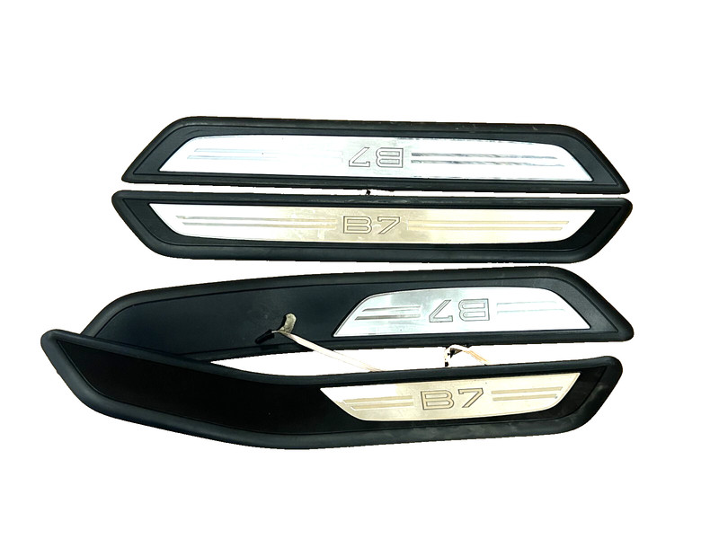 OEM 2011 2012 BMW ALPINA B7 SWB F01 ILLUMINATED BLUE DOOR SILL PLATE SET #A0.03