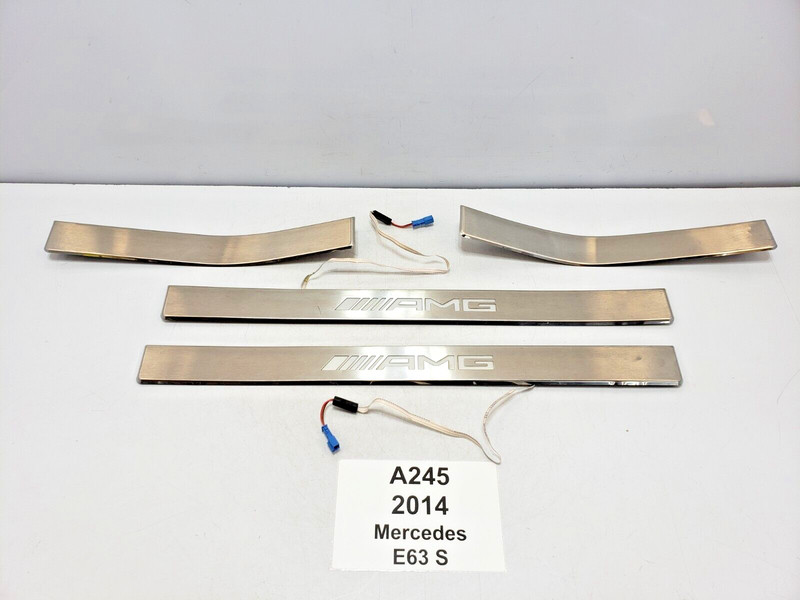 ✅10-16 OEM Mercedes W212 E63 AMG Front Rear Door Sill Scuff Plate Trim Set Of 4*
