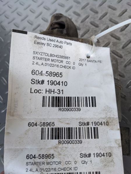 Starter Motor US Built VIN 5 1st Digit Fits 16-20 OPTIMA 900339