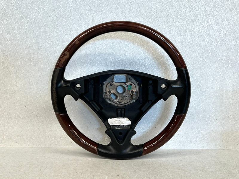 ⭐2003-2010 PORSCHE CAYENNE TURBO STEERING WOOD BLACK LEATHER WHEEL OEM LOT2529
