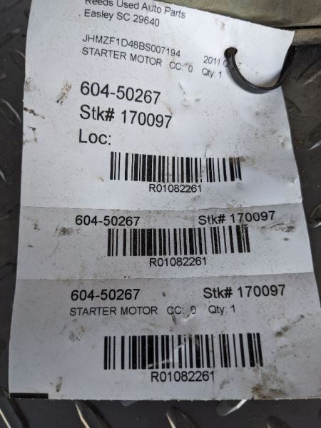 Starter Motor CVT Fits 11 CR-Z 1082261