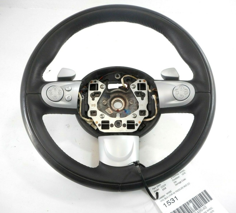 08 Mini Cooper Hatchback Driver Wheel W/ Controls & Paddle Shifters OEM