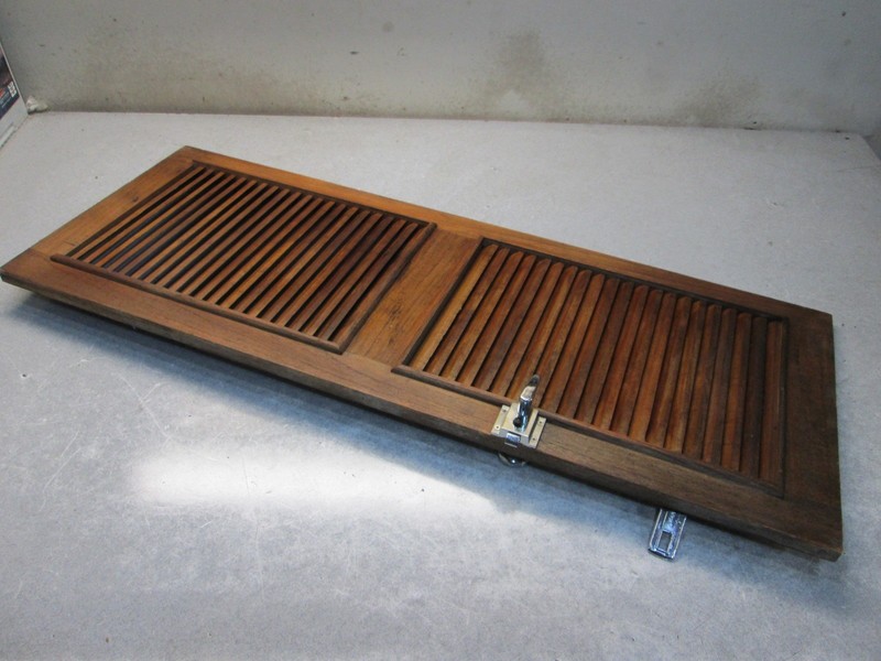 1989 Thompson Carrera 205 Teak Cuddy Cabin Slotted Door 44 in