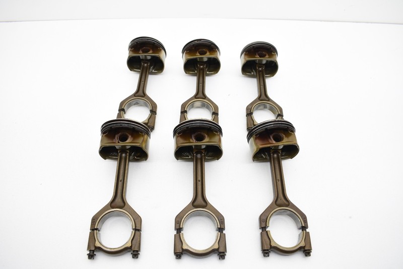 2007 BMW E90 328xi N51 3.0L ENGINE PISTON CONNECTING RODS SET OF 6 OEM KW45