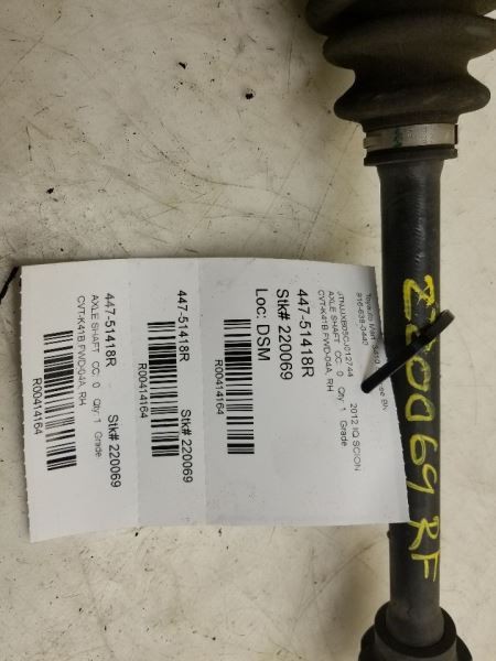 11-15 SCION IQ FRONT RIGHT PASSENGER SIDE AXLE SHAFT