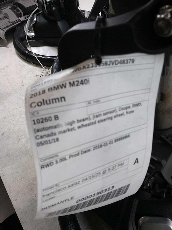 2018 BMW 230I Steering Column OEM Grey 42K Miles Warranty NJ25-16953-426384