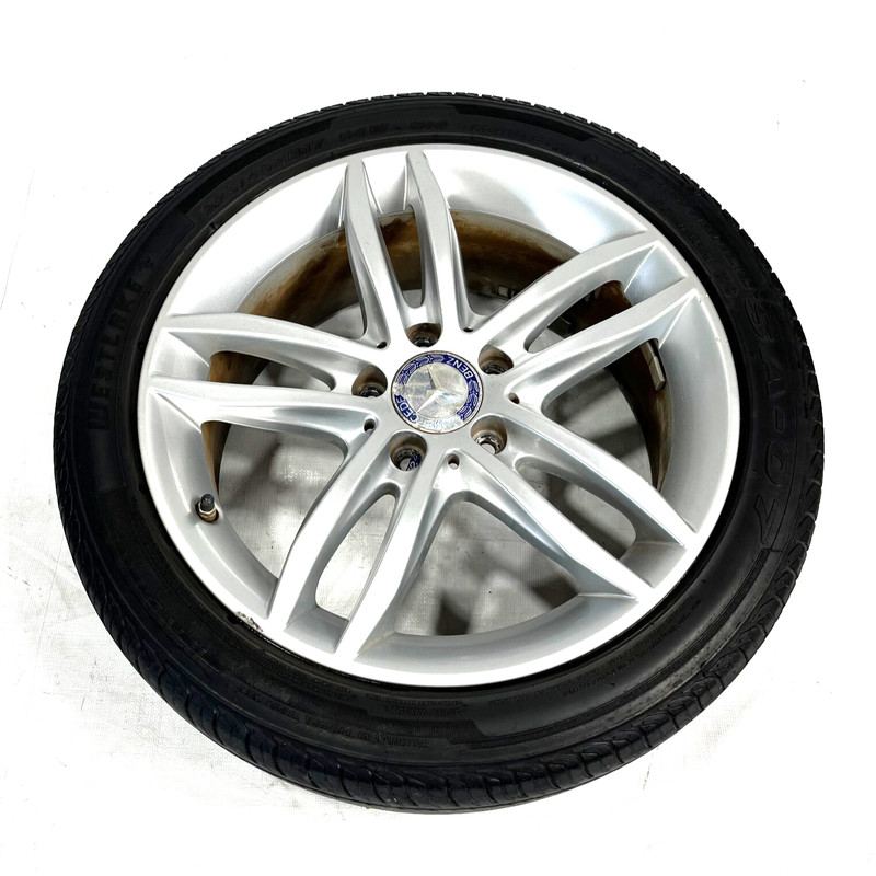 2012-14 MERCEDES C250 C300 C350 REAR SILVER ALLOY WHEEL RIM 17X7.5 10 SPOKE OEM