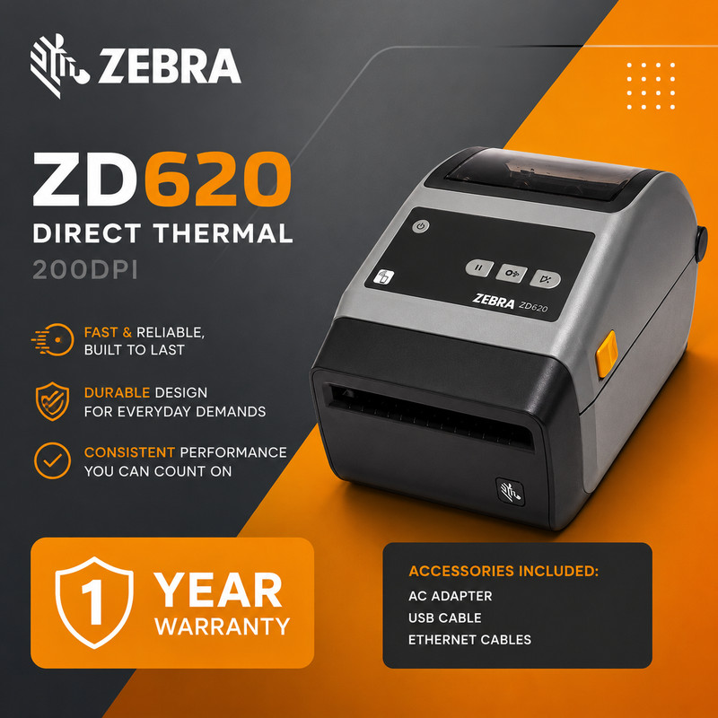 🩶FULLY TESTED🩶Zebra ZD620 Direct Thermal Barcode Label Printer Cutter USB LAN
