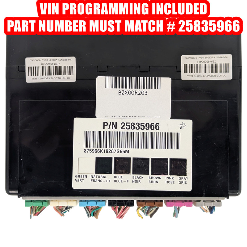 2007-2013 GM Body Control Module 25835966 "Programmed to your VIN" BCM