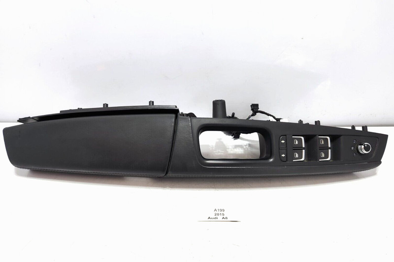✅ 11-18 OEM Audi A8 Front Left Driver Door Window Switch Armrest Leather Black *