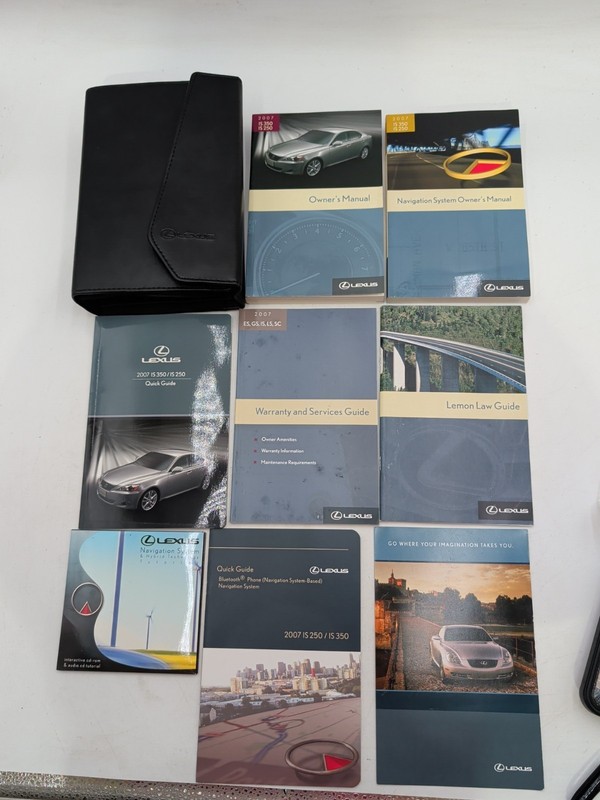 2007 Lexus Is 350 Is 250 Owners Manual With Navigation System W/Supplement Case