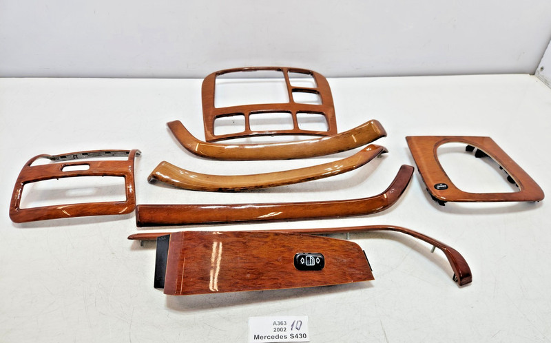 ✅00-02 OEM Mercedes W220 S430 Front Right Left Door Center Console Wood Trim SET