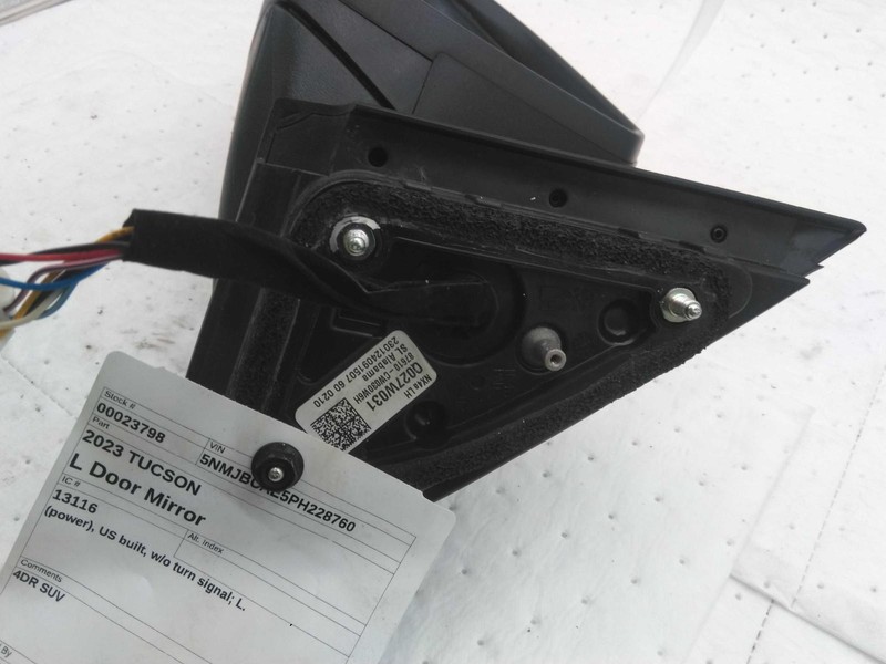 2023 Hyundai Tucson Left Door Mirror Assembly White Power w/Turn Signal 730821