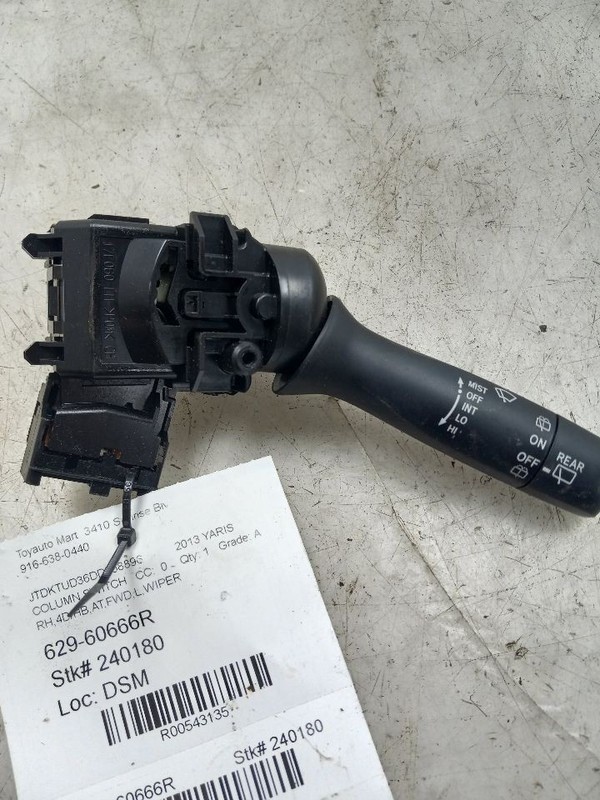 12-19 TOYOTA YARIS L PASSENGER RIGHT COLUMN SWITCH WIPER US MARKET