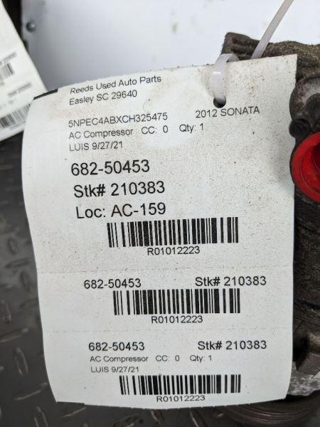 AC Compressor Turbo VIN B 8th Digit Thru 11/15/11 Fits 11-12 SONATA 1012223