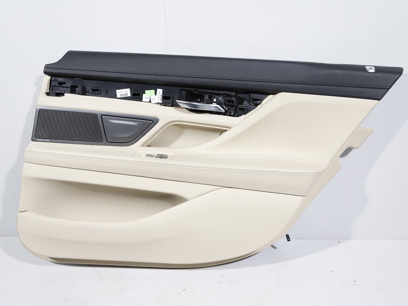 OEM 2016-2022 BMW 750I G12 REAR RIGHT INNER DOOR TRIM PANEL CANBERRA BEIGE NAPPA