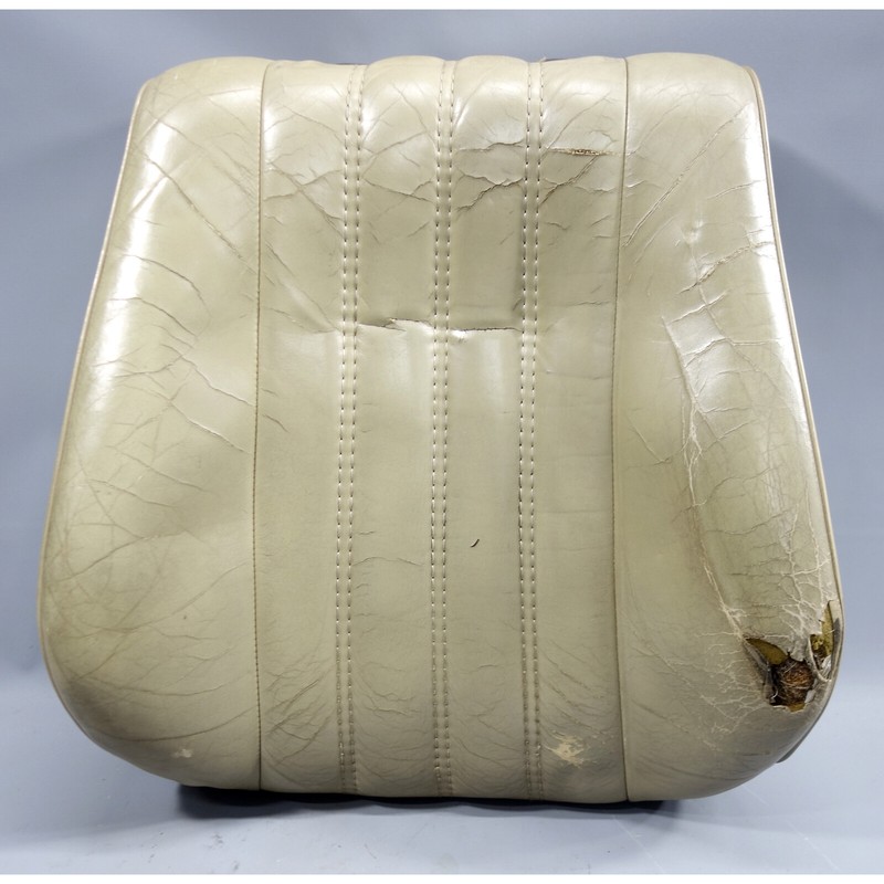 Damaged 85-91 BMW E30 3-Series Front Left Seat Backrest Pearl Beige Leather OEM