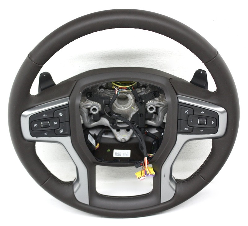 OEM Steering Wheel For GMC Sierra, Chevy Silverado Brown Leather 85594341