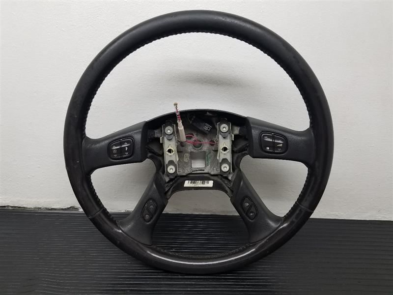 02-03 GMC Envoy Steering Wheel W/ Audio Control Black Leather OEM 15188423