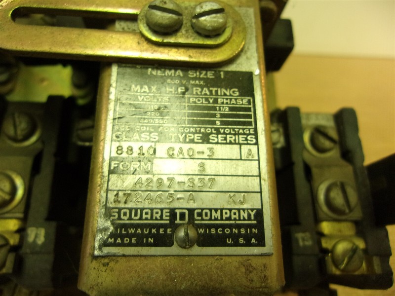 Square D 8810 CA0-3 Series A Starter A297-337 *FREE SHIPPING*
