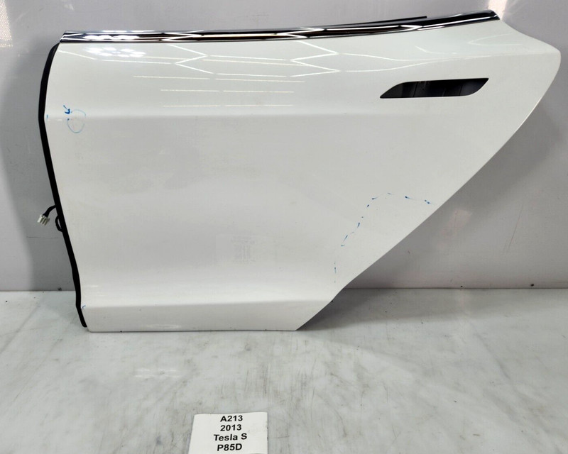✅ 2012-2016 OEM Tesla Model S Rear Left Driver Door Shell Panel White PBCW NOTE*