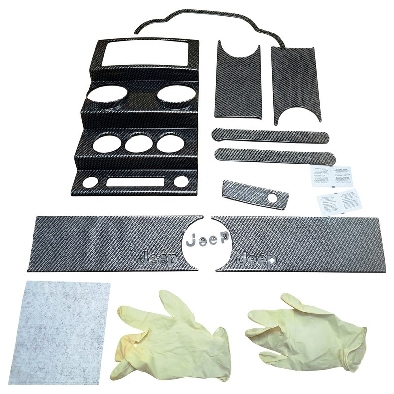 Jeep Wrangler Carbon Fiber Dash Trim Kit 82210613 Mopar Arm Rest Bezel OEM