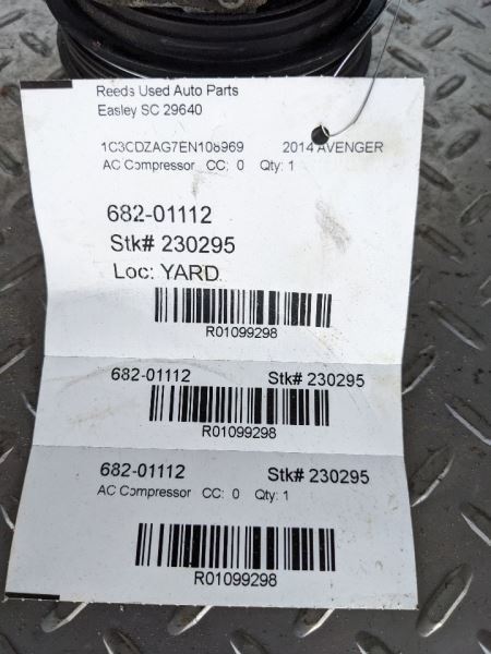 AC Compressor Without Rear AC Fits 11-19 JOURNEY 1099298