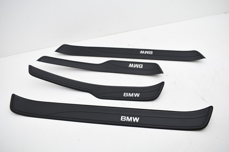 2007 BMW E90 328i ENTRANCE FRONT & REAR DOOR SILLS COVERS SCUFF PLATES OEM KW23