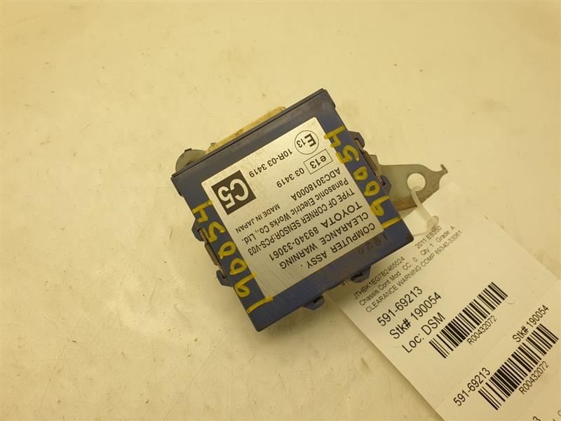 07 08 09 10 11 12 LEXUS ES 350 DRIVER PARK ASSIST ECM