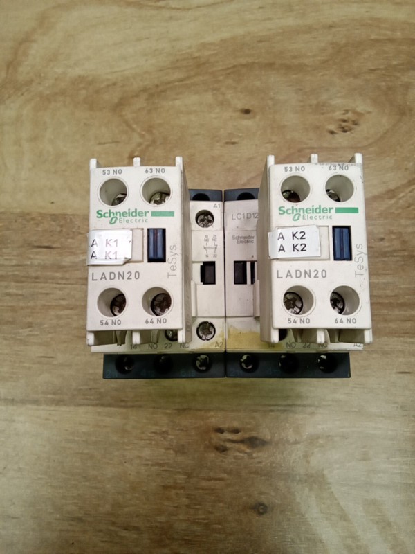 Lot Of 2 Schneider LC1D12 W/ LADN20 Motor Contactor