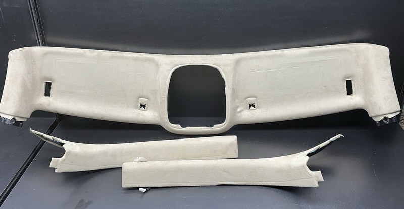 07-15 JAGUAR XK CONVERTIBLE TOP UPPER ROOF HEADLINER PANEL TRIM COVER TAN PILLAR