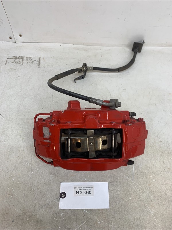 12-20 Tesla Model S FR Passenger Side Caliper Red+Brake Hose Line RH 29040 S13