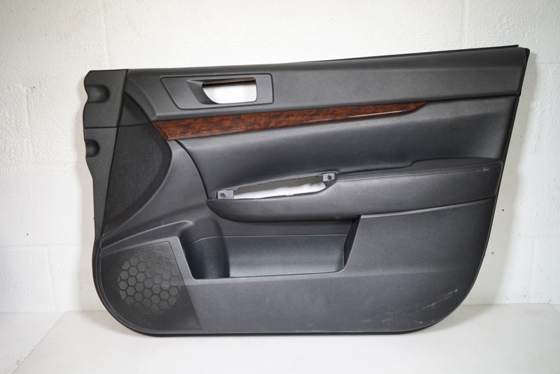 2010-2014 Subaru Legacy Outback Passenger Door Panel Wood Trim Black Leather OEM