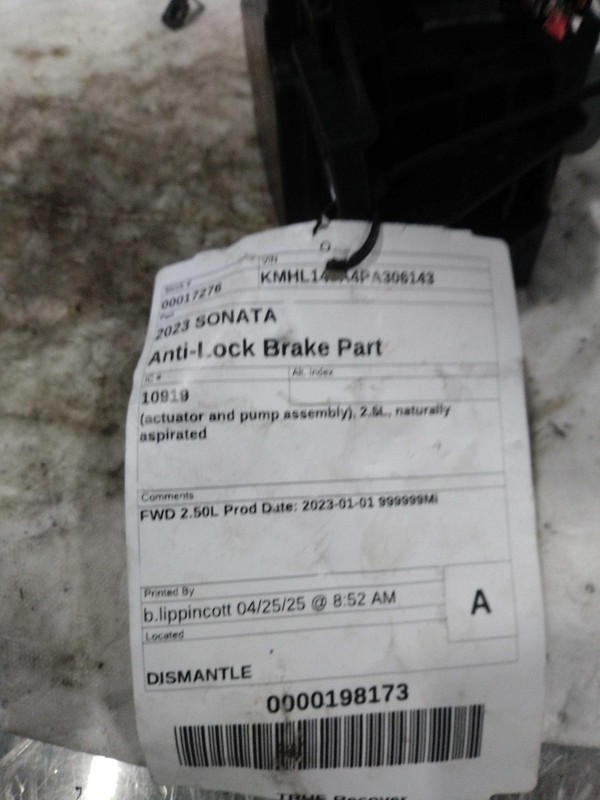 2023 Hyundai Sonata ABS Pump & Motor Assembly OEM Black 12000 Miles