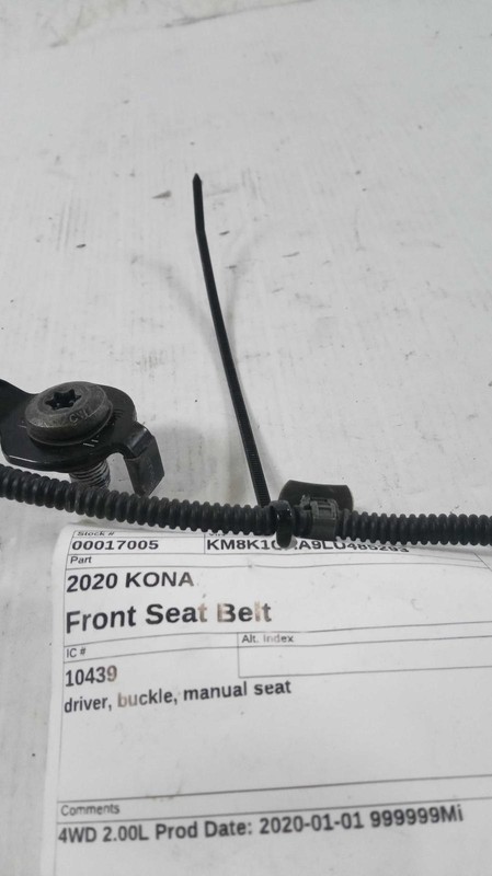 2020 Hyundai KONA Grey Driver Seat Belt OEM 88830J9200TRY 137K Miles