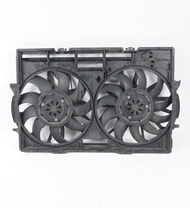 11-17 AUDI A8L A8 3.0L ENGINE COOLING FAN MOTOR W/ SHROUD OEM