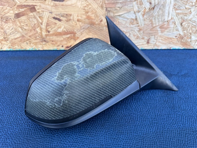 12–19 OEM BMW F30 F31 Right Passenger Side Door Mirror Black w Carbon Fiber 5Pin
