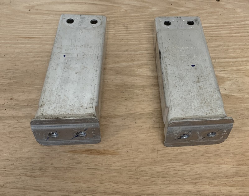 17-22 TESLA MODEL Y/3 FRONT BUMPER ANKLE CATCHER RAIL BRACKETS GENUINE OEM PAIR